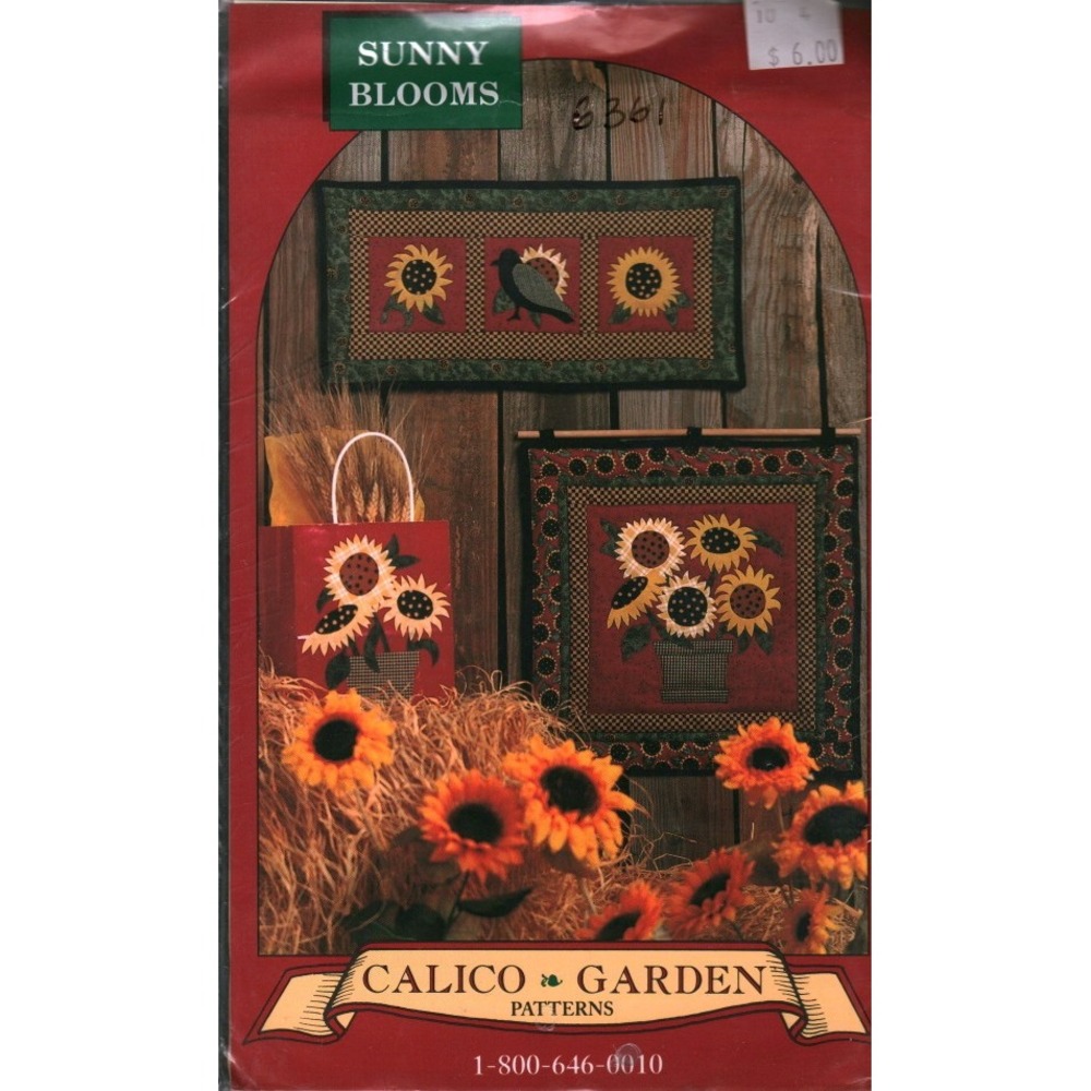 Calico Garden Patterns Sunny Blooms Lisa Seely Sunflower Wall Quilt Pattern 1994